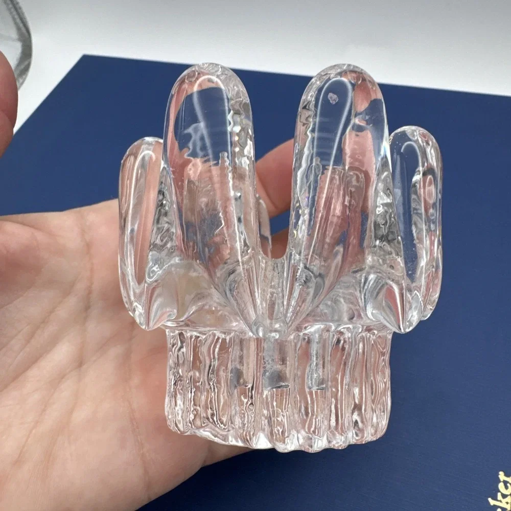 Vintage Kosta Boda Taper Candle Holder Sunflower Glass MCM‎ Scandi Goran Warff
